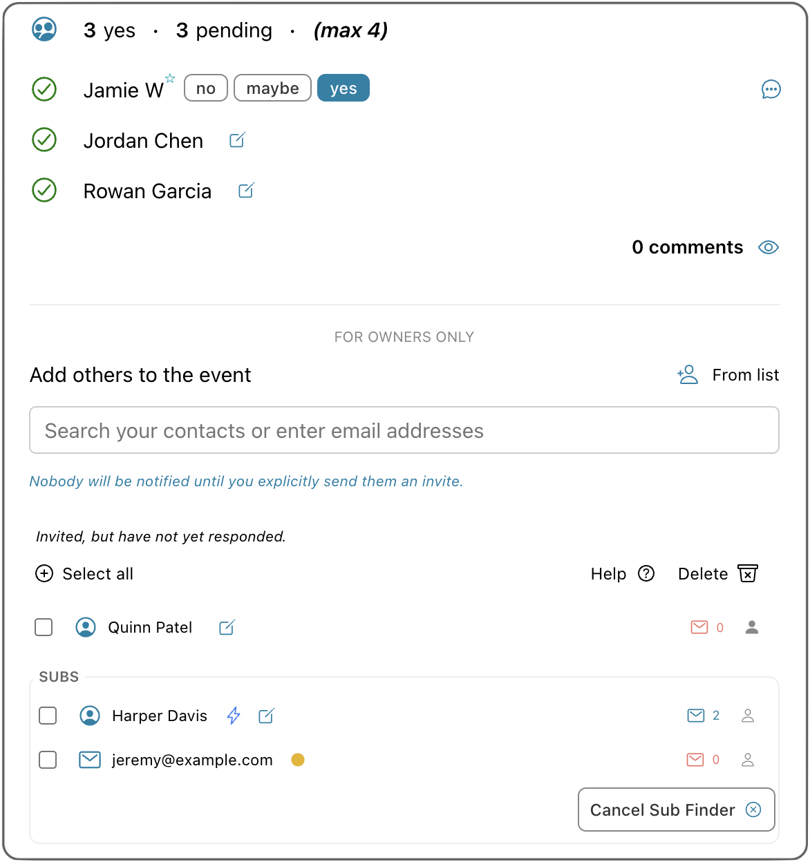 Sub finder example